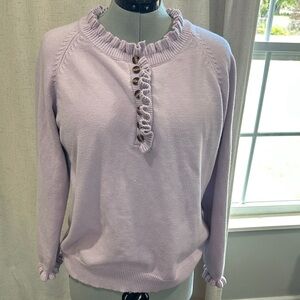 Lavender Ruffled Sweater top size XL